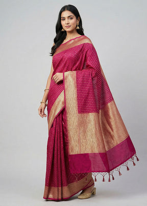 Purple Kora Silk Saree With Blouse Piece