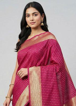 Purple Kora Silk Saree With Blouse Piece
