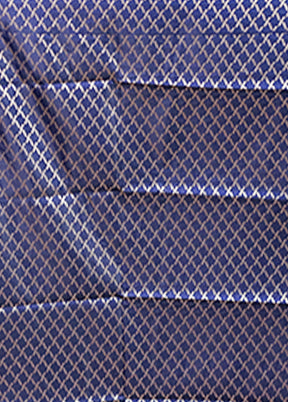 Blue Banarasi Silk Saree With Blouse Piece
