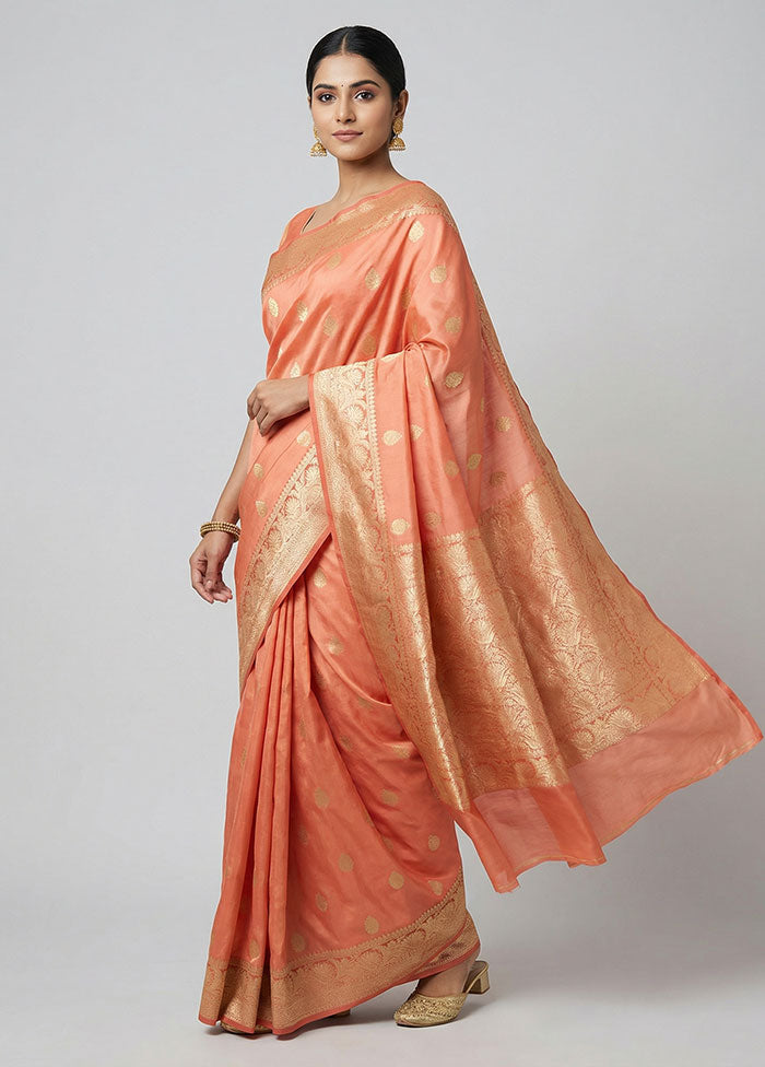 Pink Katan Silk Saree With Blouse Piece