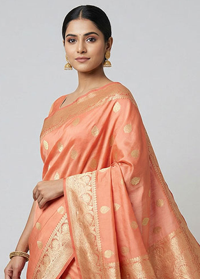 Pink Katan Silk Saree With Blouse Piece