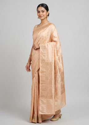 Pink Banarasi Silk Saree With Blouse Piece
