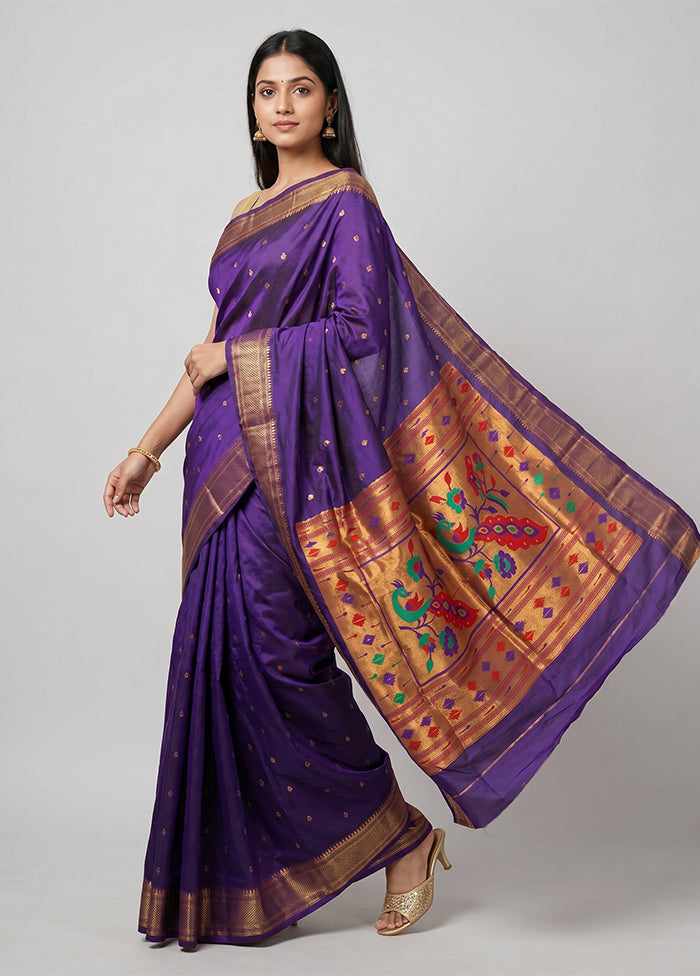 Blue Kanjivaram Silk Saree With Blouse Piece
