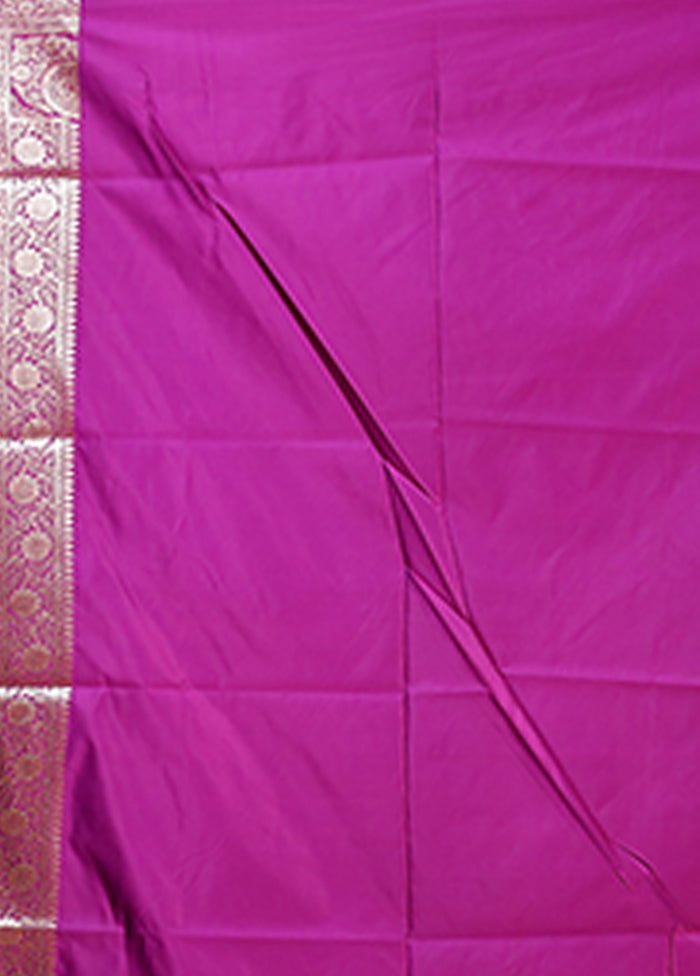 Purple Banarasi Silk Saree With Blouse Piece