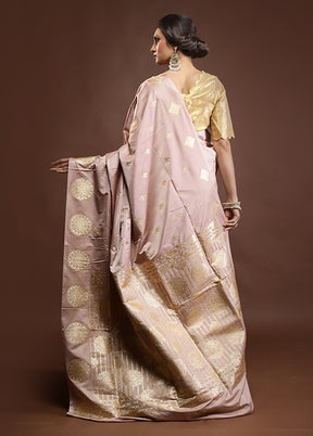 Cream Banarasi Silk Saree With Blouse Piece
