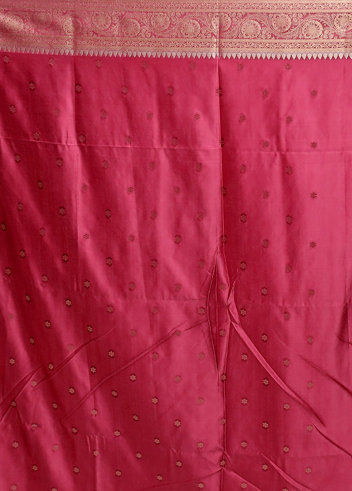 Pink Dupion Silk Saree With Blouse Piece
