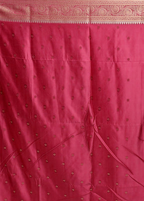 Pink Dupion Silk Saree With Blouse Piece