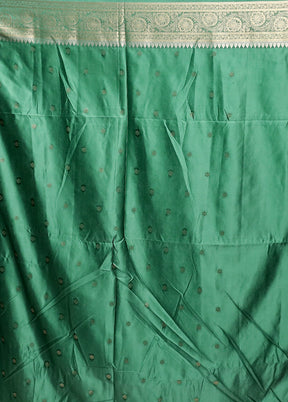 Green Dupion Silk Saree With Blouse Piece