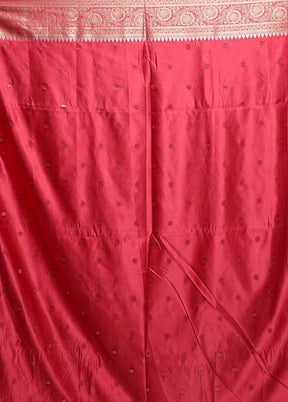 Red Dupion Silk Saree With Blouse Piece