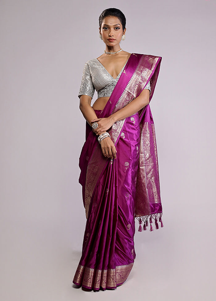 Pink Dupion Silk Saree With Blouse Piece
