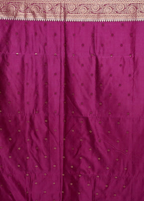 Pink Dupion Silk Saree With Blouse Piece