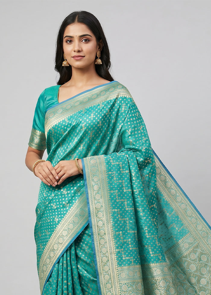 Blue Kora Silk Saree With Blouse Piece