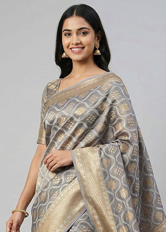 Purple Tissue Silk Saree With Blouse Piece