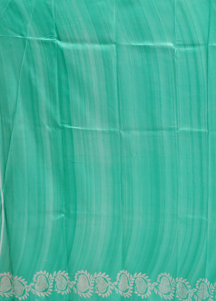 Green Pure Bishnupuri Silk Saree With Blouse Piece