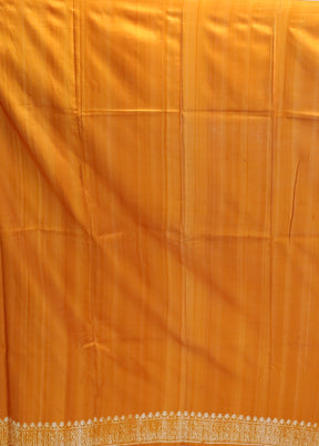 Yellow Printed Pure Silk Saree Without Blouse Piece