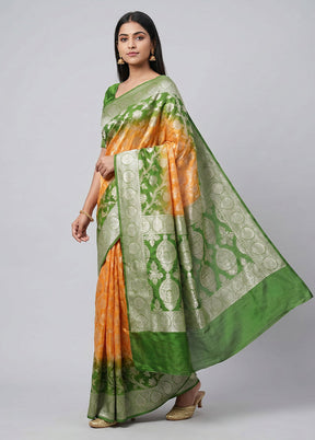 Yellow Handloom Pure Georgette Saree With Blouse Piece