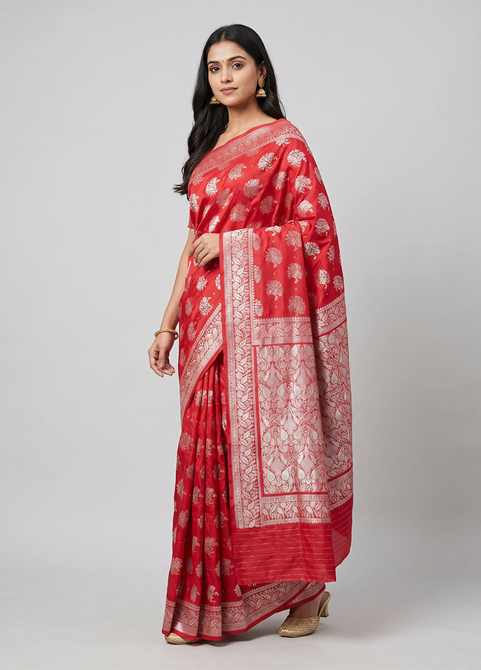 Pink Uppada Silk Saree With Blouse Piece