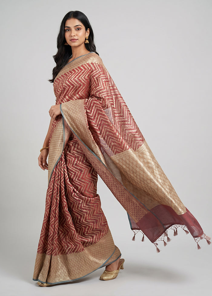 Purple Kora Silk Saree With Blouse Piece