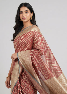 Purple Kora Silk Saree With Blouse Piece