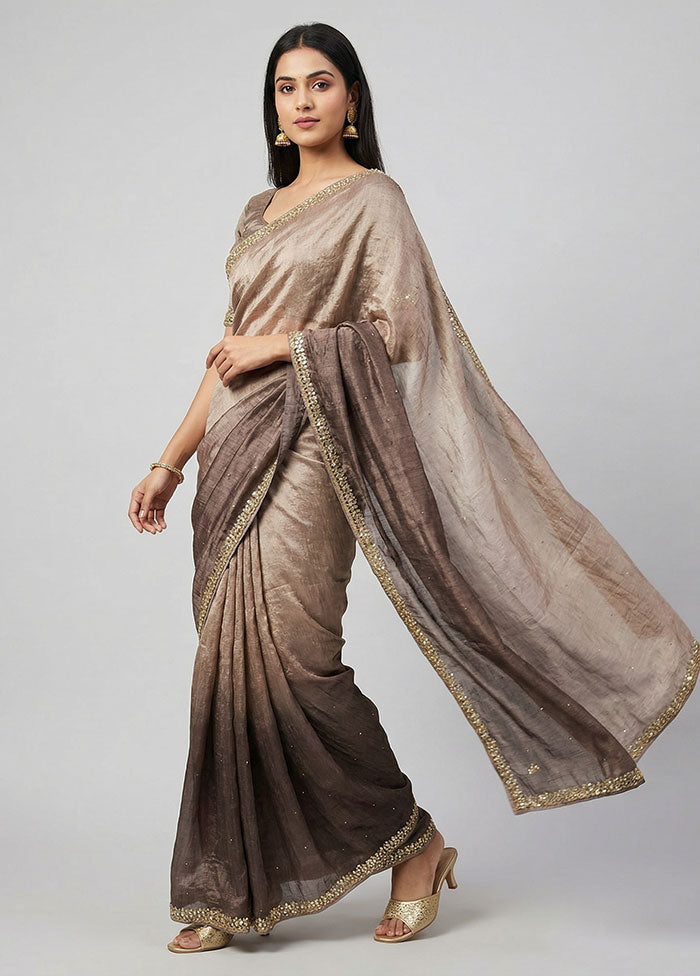 Purple Tissue Silk Saree With Blouse Piece