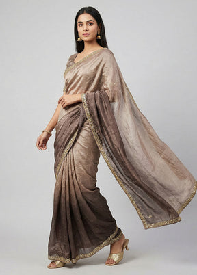 Purple Tissue Silk Saree With Blouse Piece