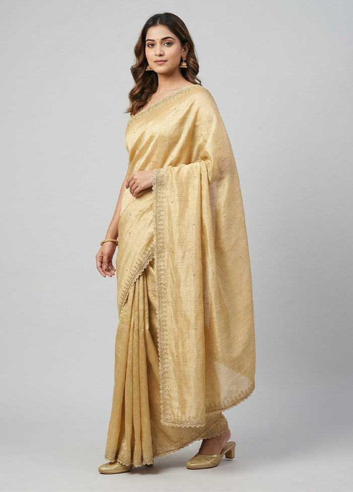 Pink Tissue Silk Saree With Blouse Piece