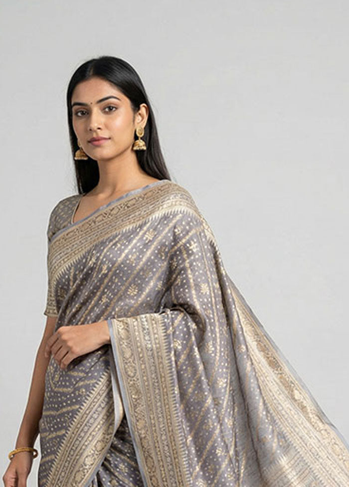 Purple Tissue Silk Saree With Blouse Piece