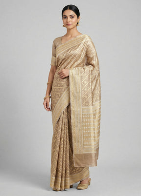 Gold Tissue Silk Saree With Blouse Piece