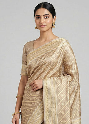 Gold Tissue Silk Saree With Blouse Piece