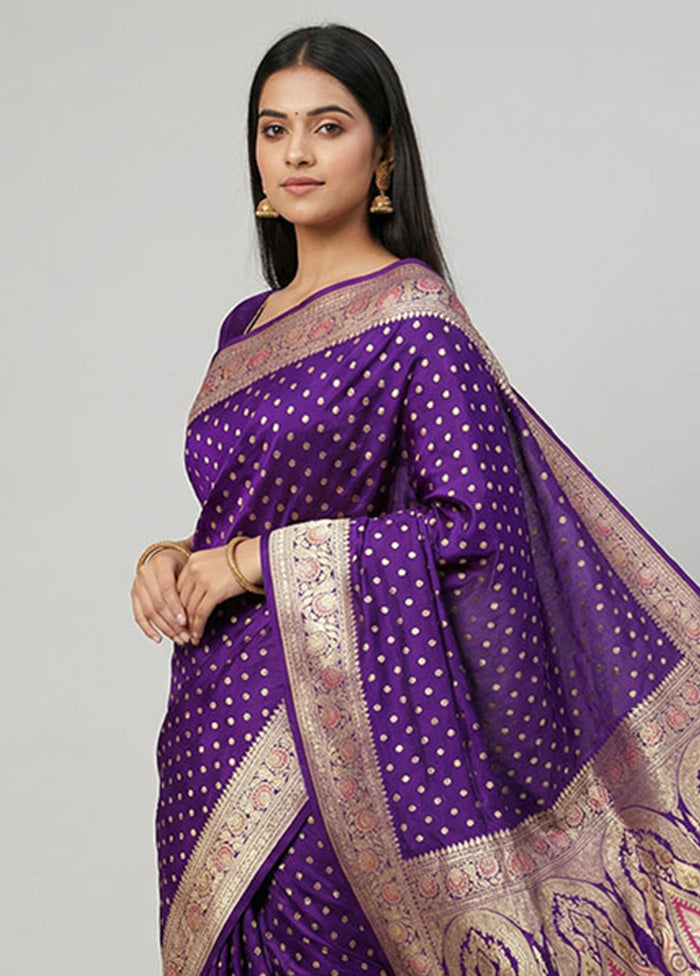 Blue Handloom Banarasi Pure Silk Saree With Blouse Piece