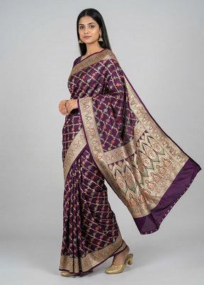 Red Handloom Banarasi Pure Silk Saree With Blouse Piece