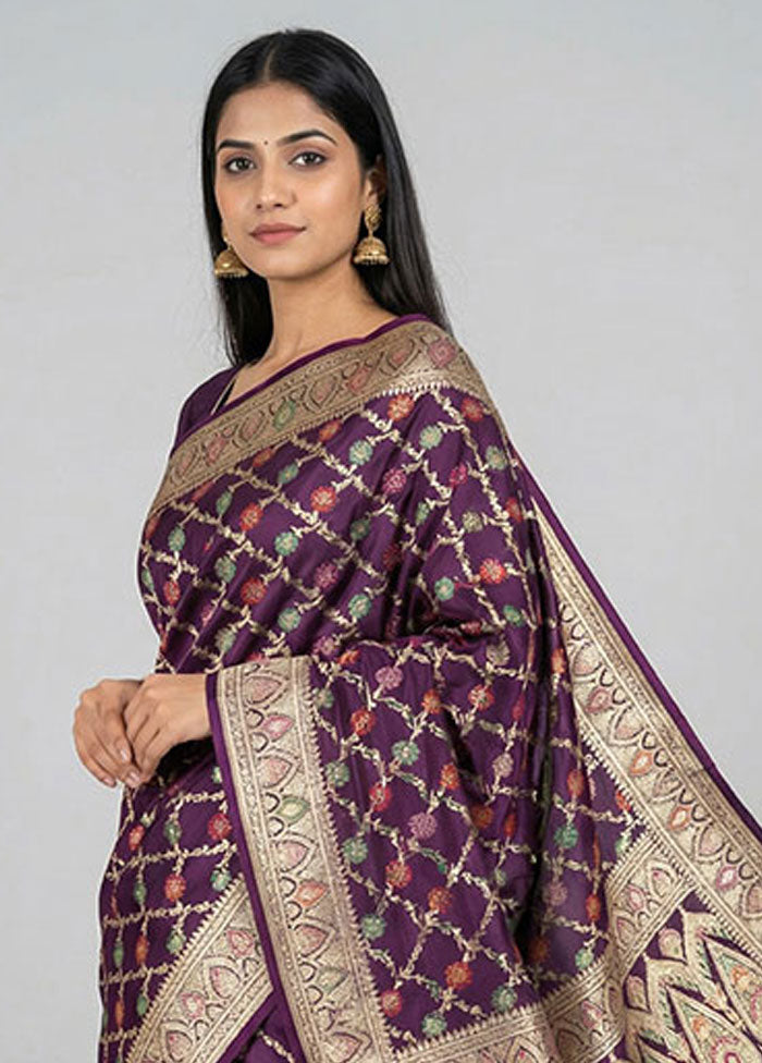 Red Handloom Banarasi Pure Silk Saree With Blouse Piece