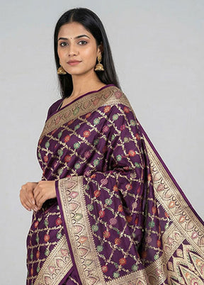 Red Handloom Banarasi Pure Silk Saree With Blouse Piece