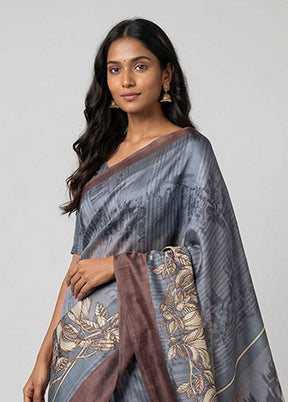 Multicolor Printed Silk Saree Without Blouse Piece