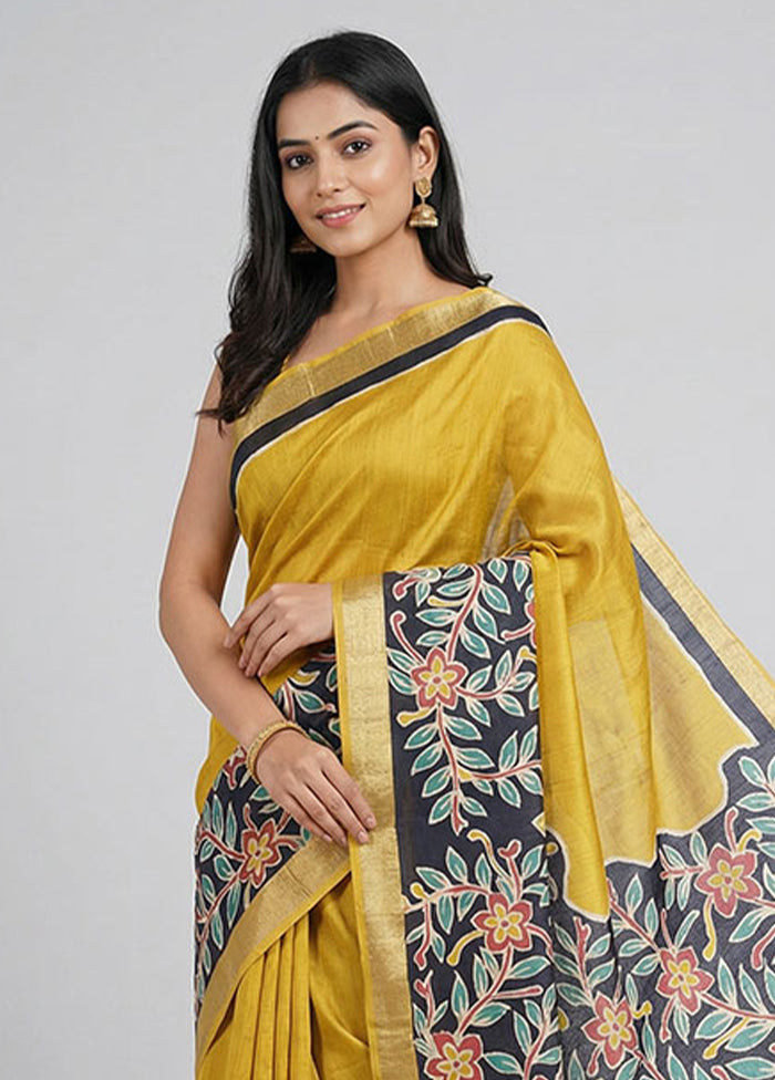 Multicolor Printed Pure Silk Saree Without Blouse Piece