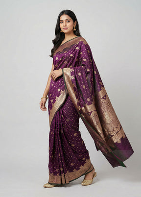 Green Banarasi Silk Saree With Blouse Piece
