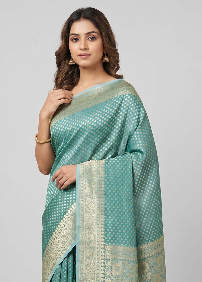Green Tissue Silk Saree With Blouse Piece