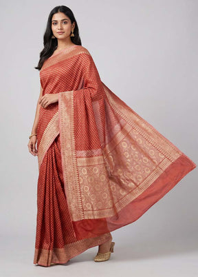 Pink Tissue Silk Saree With Blouse Piece