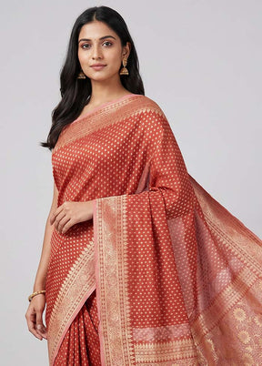 Pink Tissue Silk Saree With Blouse Piece