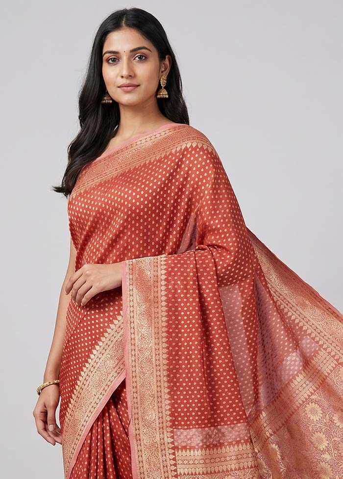 Pink Tissue Silk Saree With Blouse Piece