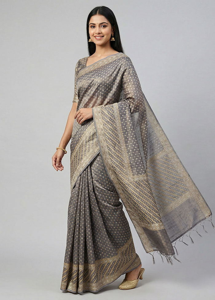 Purple Tissue Silk Saree With Blouse Piece