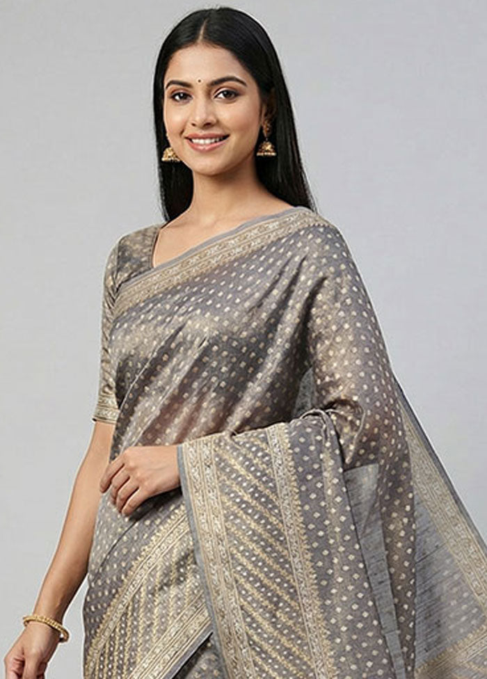 Purple Tissue Silk Saree With Blouse Piece