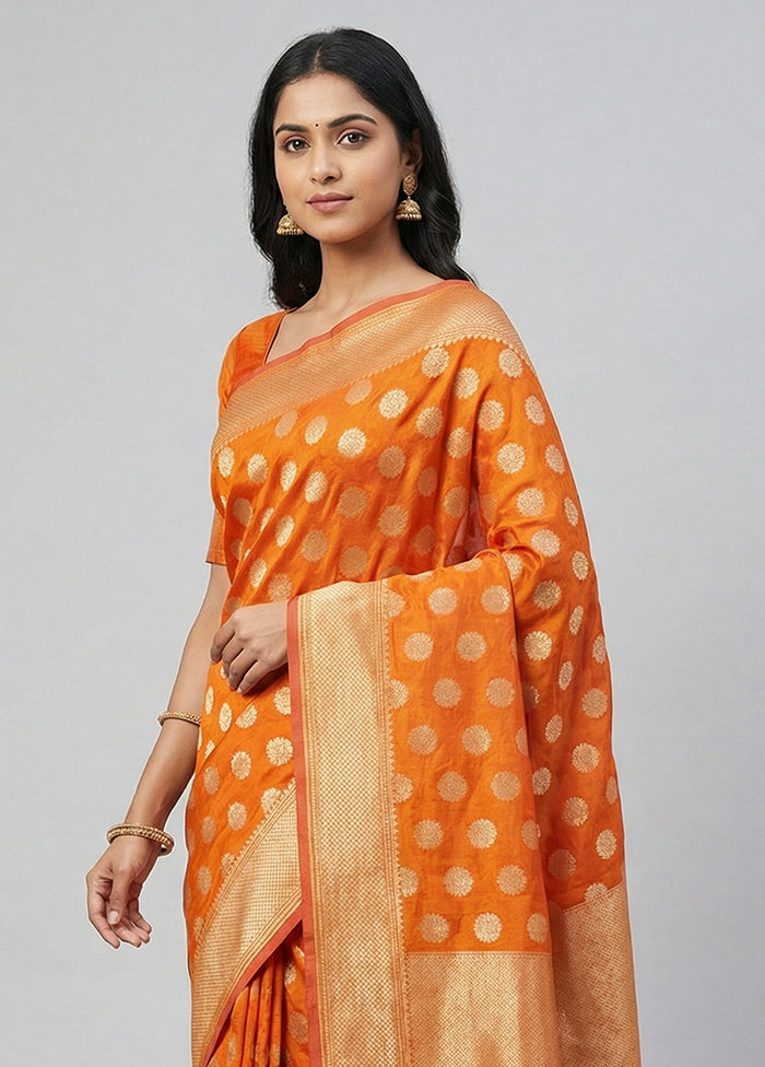 Yellow Kora Silk Saree With Blouse Piece