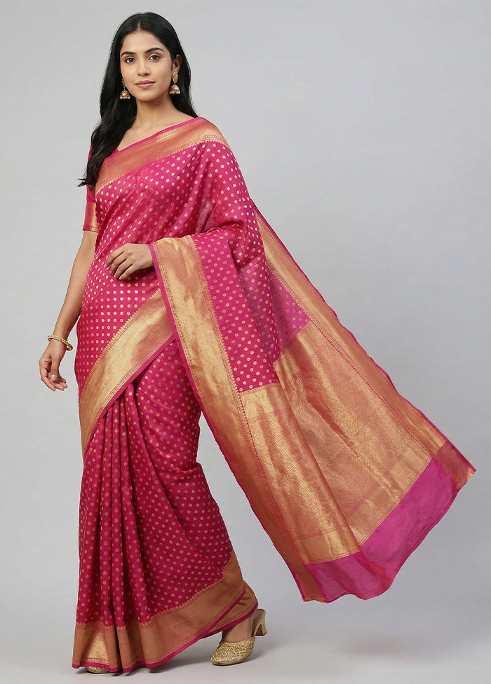 Purple Kora Silk Saree With Blouse Piece