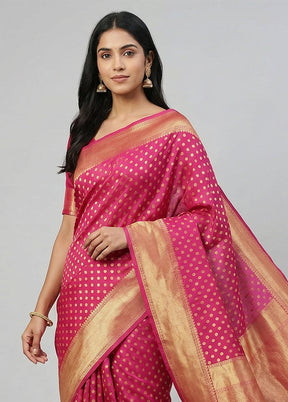 Purple Kora Silk Saree With Blouse Piece