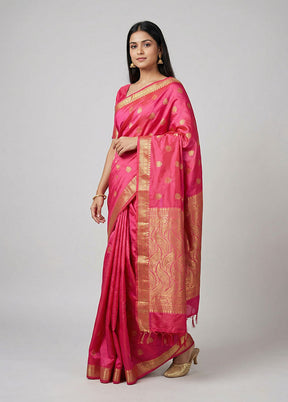 Red Kanjivaram Silk Saree With Blouse Piece