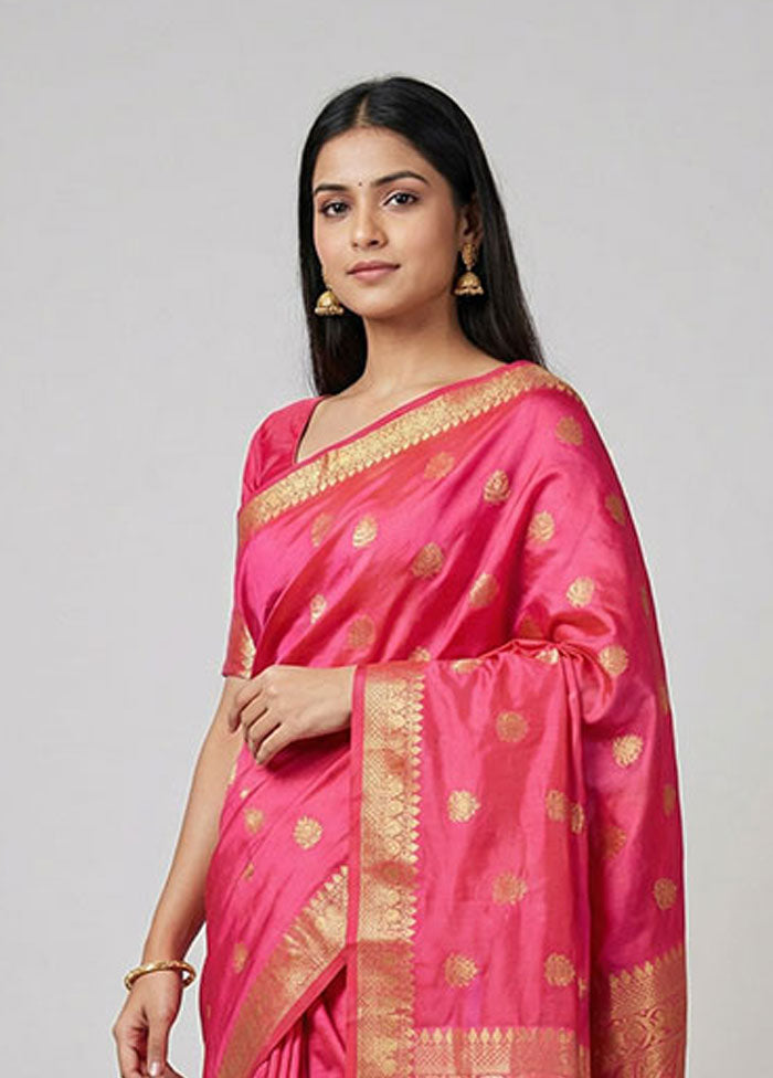 Red Kanjivaram Silk Saree With Blouse Piece
