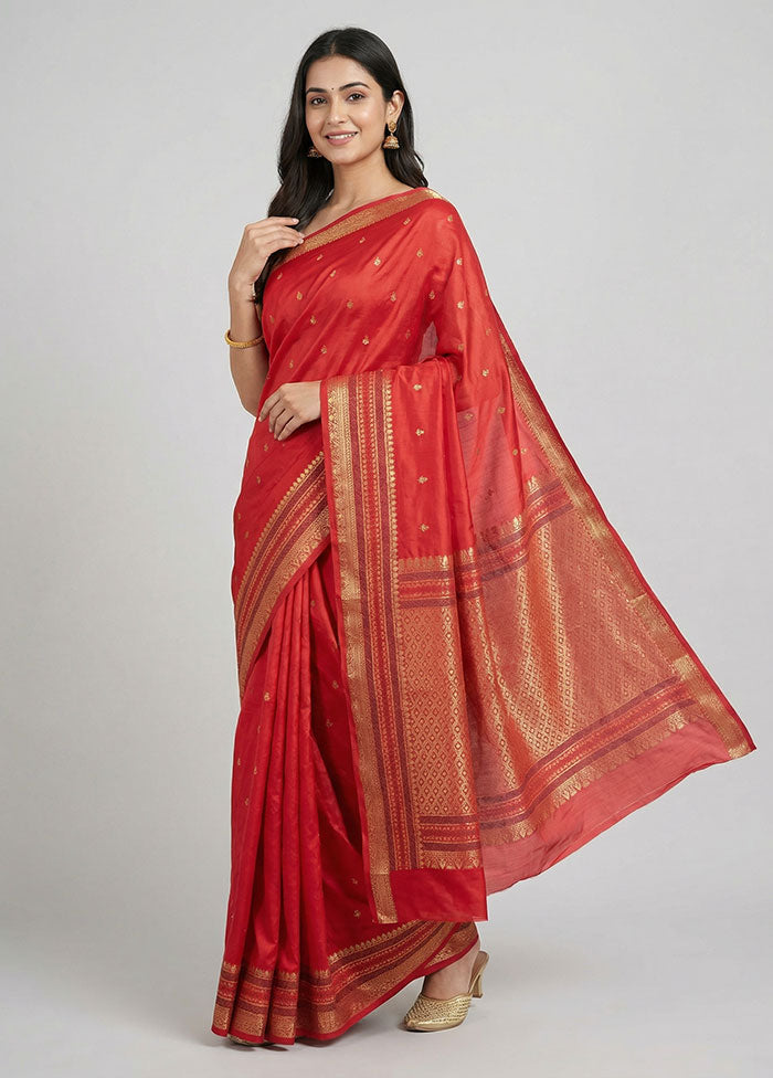 Pink Kanjivaram Silk Saree With Blouse Piece