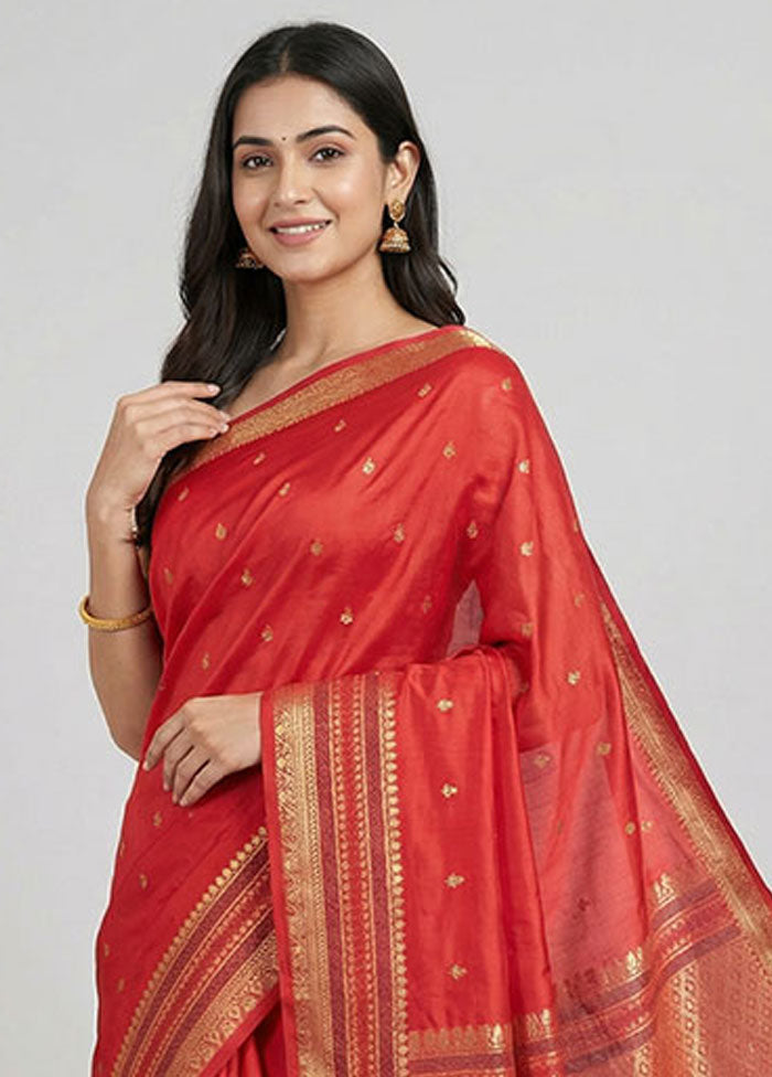 Pink Kanjivaram Silk Saree With Blouse Piece