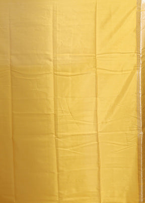 Yellow Dupion Silk Saree With Blouse Piece